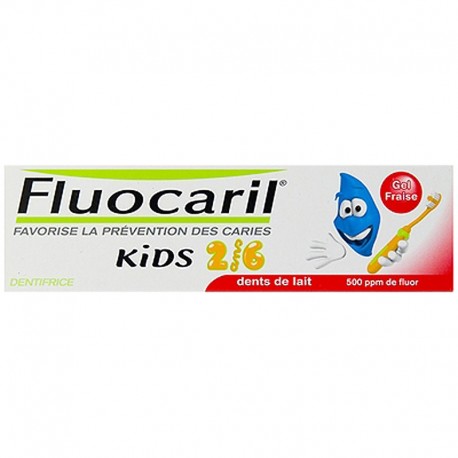 Pasta Dentífrica Fluocaril Kids gel fresa.