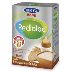 Papilla Hero Baby Pedialac 8 cereales con Galleta. A partir de 6 meses.