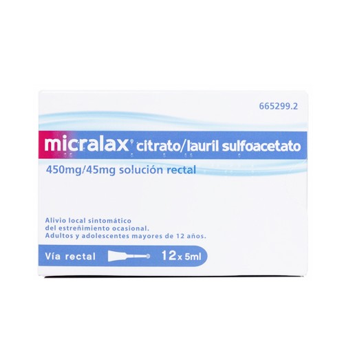 Micralax microenema emulsión rectal 12 unidades5 ML