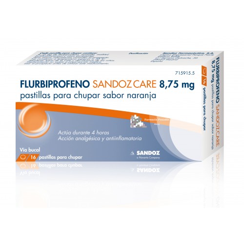 FLURBIPROFENO Sandoz Care 8.75 mg 16 pastillas