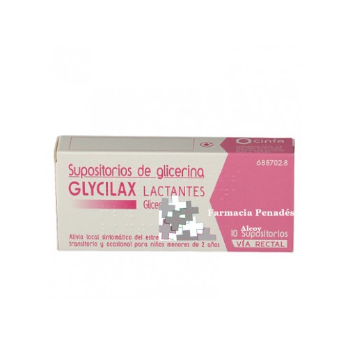 SUPOSITORIOS GLICERINA GLYCILAX LACTANTES 0.672 G 10 SUPOS.