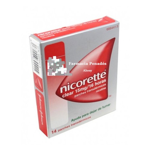 NICORETTE CLEAR 15 MG/16 H 14 PARCHES 23.62 MG