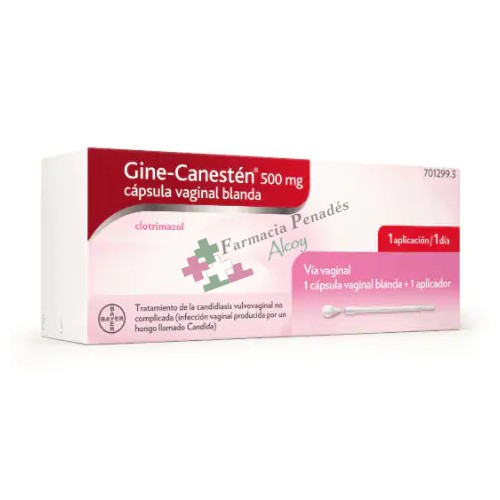 GINE CANESTEN 500 MG 1 cápsula vaginal blanda con aplicador