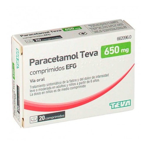PARACETAMOL TEVA-RIMAFAR 650 mg.