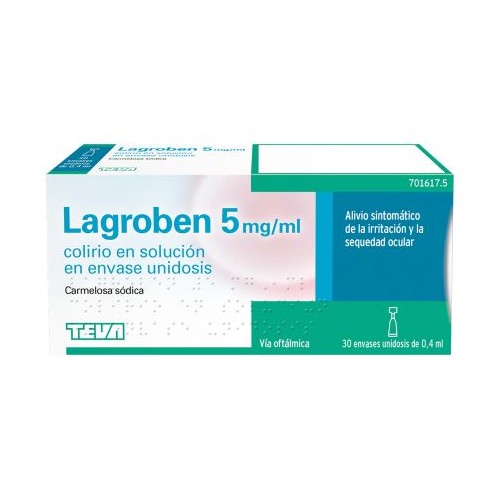 LAGROBEN 5 mg/ml colirio 30 unidosis de 0.4 ml