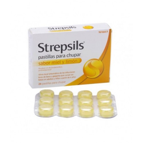 Strepsils 24 pastillas para chupar sabor miel y limón