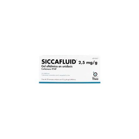 Siccafluid 2,5 mg/g gel oftálmico en 30 unidosis.
